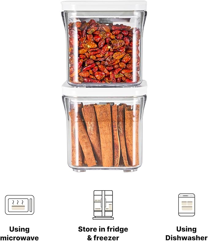 VAKUEN Premium Airtight Food Storage Containers, 2PC-SET(0.53qt), Smart One-Click Seal Lid, Patented Double Silicone Lining, 100% Leak Proof, BPA-FREE, Dishwasher, Freezer & Microwave Safe