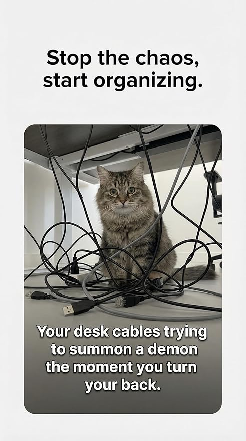 314 Piece Cord Organizer & Cable Management Set, All in One Desk and TV Cable Management Kit with Clips, Sleeves, Ties, Mounts for Home Office Perfect Tech Organizer Scissors & Travel Case Included