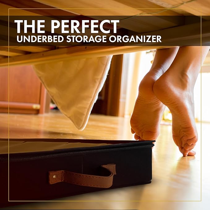 THEORY 2pc Low Profile Under Bed Storage Containers, Black