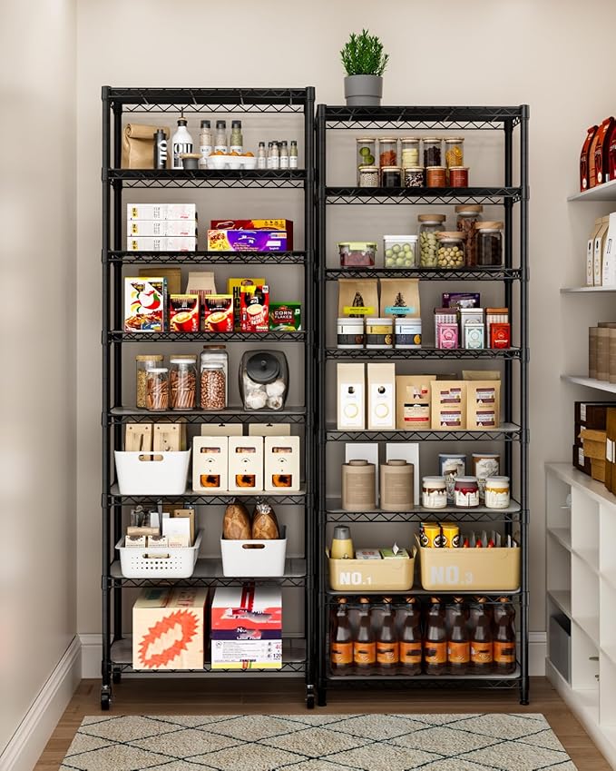 Golpart 8 Tier Adjustable Storage Shelves Heavy Duty Metal Shelf Wire Shelving Unit Organizer Rack for Home Kitchen Office Pantry Room Bathroom Shelving Organizers and Storage Laundry