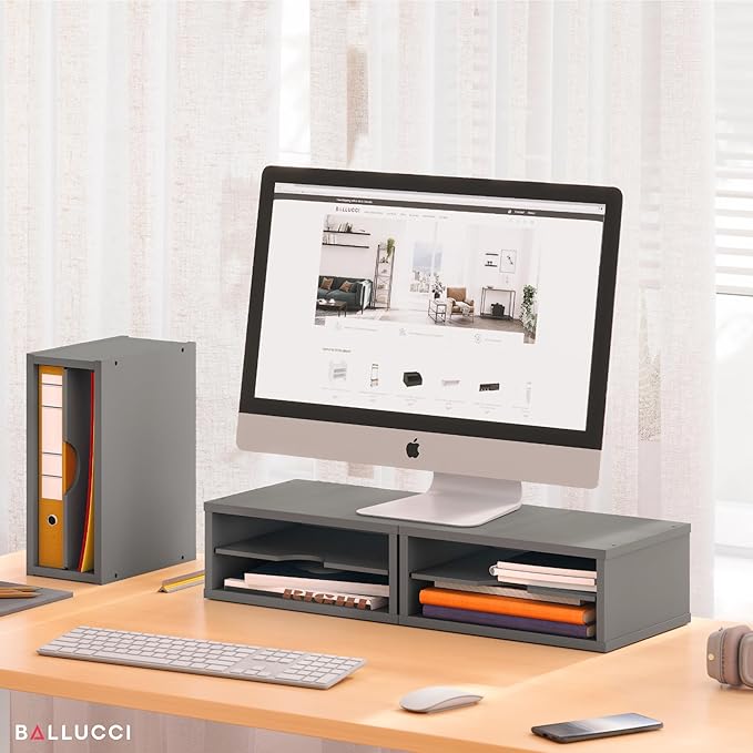 File Organizer, 2-Tier Document Paper Sorter, Gray