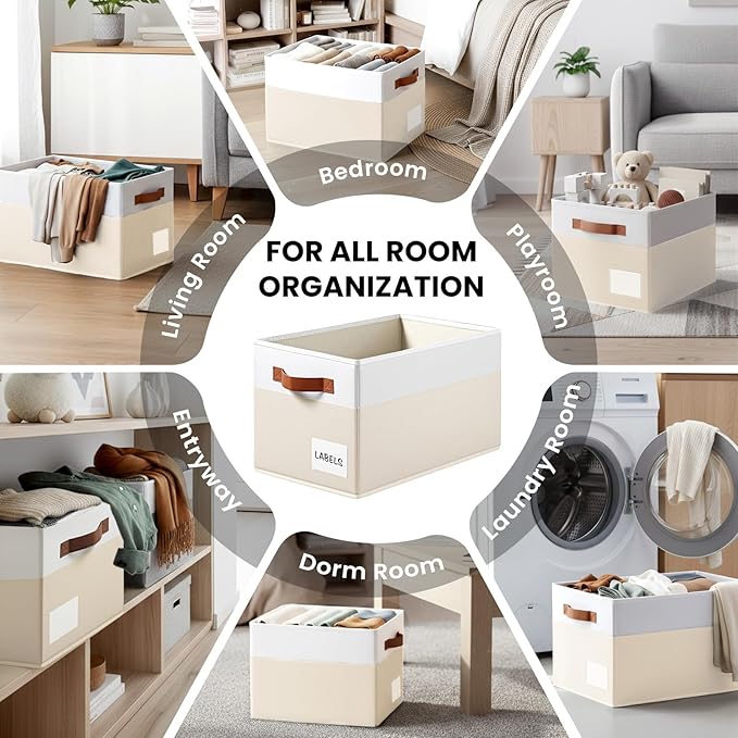 4 Pack Large Closet Storage Baskets for Shelves