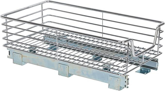 Household Essentials Chrome-Plated Steel Pull-Out Organizer with Artisanal