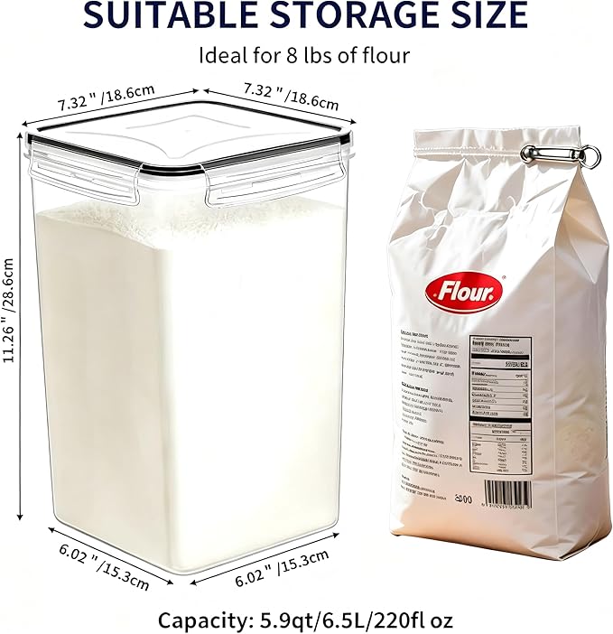 2 Pieces 6.5L / 220 oz Large Food Storage Containers