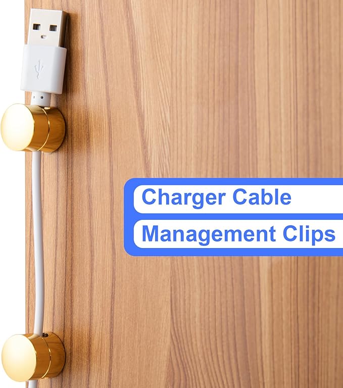 5 Sets Charger Holders for Cords, Gold Adjustable Cable Anchor Holders
