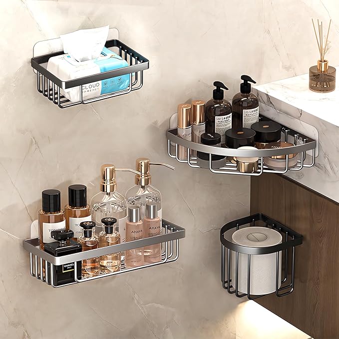 Shower Caddy Adhesive Replacement Hooks, Transparent-14 Pack