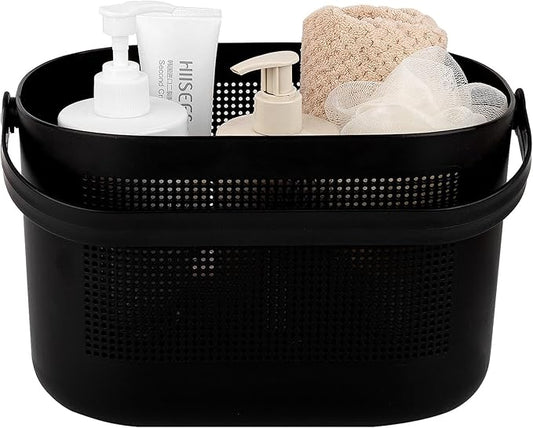 Plastic Storage Baskets with Handles, Black