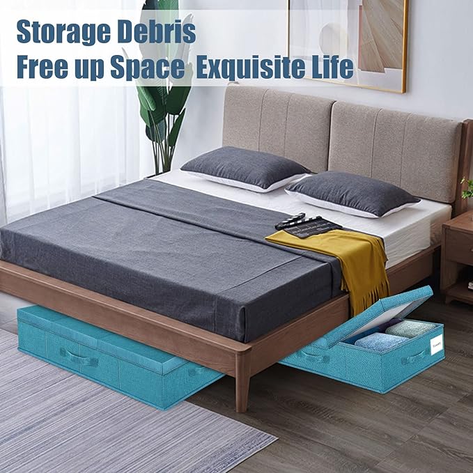 Underbed Storage Containers Bin with Lids (2pcs) Large Under Bed Storage