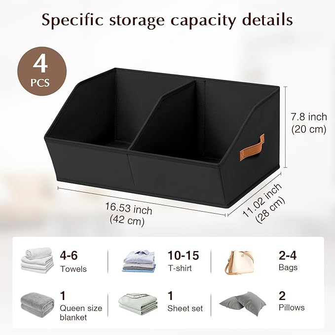 Closet Organizers and Storage Bins, Black