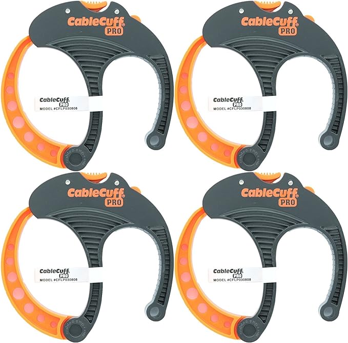 PRO (4 Pack: 4x Large 3 Inch Diameter) Adjustable, Reusable, Cable Tie Replacements for Extension Cords or Electronics