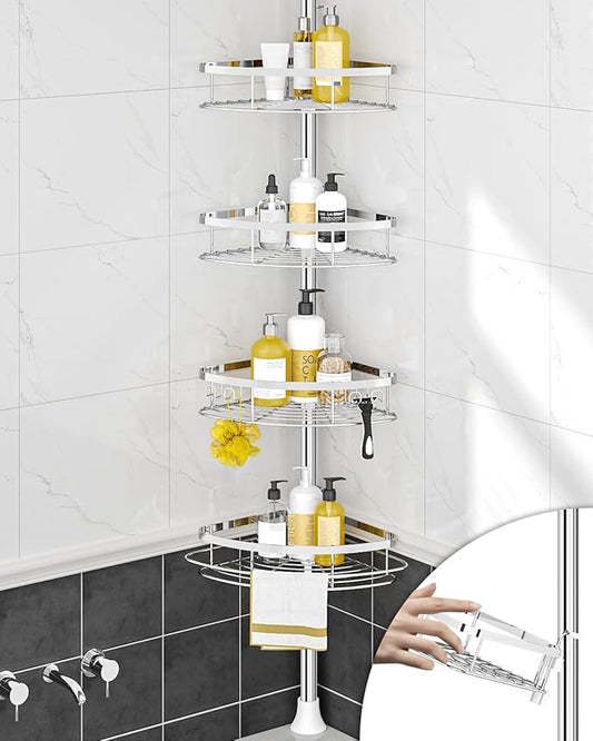 Rustproof Shower Corner Caddy Organizer for Bathroom, Silver