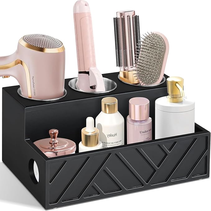 Hair Tool Organizer Wall Mounted, Hair Dryer Holder, Bathroom Countertop Organizer for Bathroom Accessories, Blow Dryer Organizer for Curling Iron, Hair Styling Tools, Vanity Organizer for Makeup