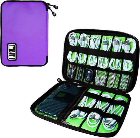 Electronics Travel Organizer, Business-Purple Green