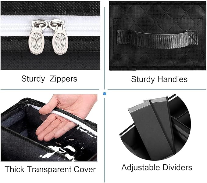 Under Bed Shoe Storage Organizer, Set of 2, Sturdy Structure, Black