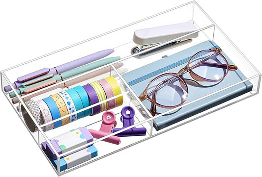 Acrylic Desk Drawer Organizer 11 x 6.1 x 1.38 Inch Storage Tray Organizer