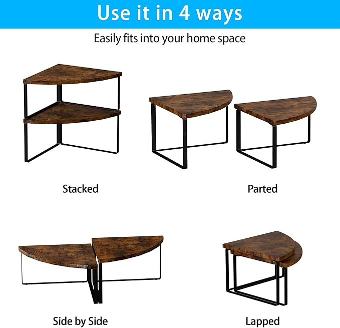 Corner Shelf Countertop Organizer, Rustic Brown