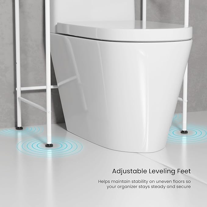 Home Zone Living Over the Toilet Bathroom Storage Organizer with 3 Tiers