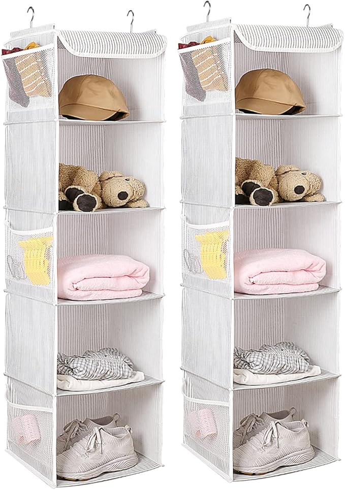 5 Shelves Hanging Closet Organizer, Strip