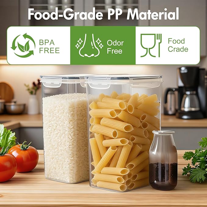 ALSO GO 2 PC (9.5L | 321 Oz) Extra Large Airtight Food Storage Containers with Lids,Kitchen and Pantry Organization Plastic Containers for Flour,Rice,Cereal,Pasta,Sugar,dog food (Leakproof, BPA-Free)