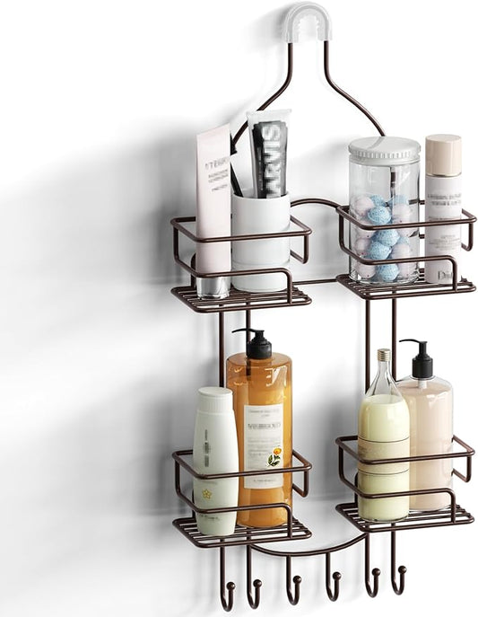 Shower Caddy Organizer Hanging Over Head, Bronze