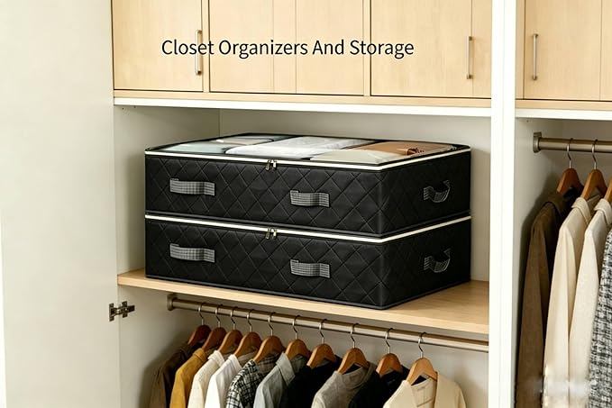 4 Pack Under Bed Storage, Black