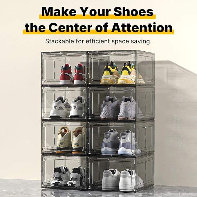 Pink Magnetic Closure Multi-Purpose Storage Box Thickened Rigid Stackable Shoe Box for Sneakers & Heels Dimensions: 13.5“ x 10.5” x 7.5" Wardrobe Organization for Perfume & Valuables — 1-Piece Set