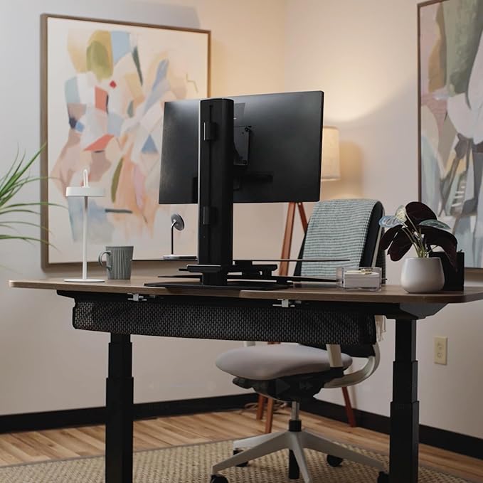 POSTURE Mesh Cable Organizer, Clamp-Mounted Under Desk Cable Management, Gray