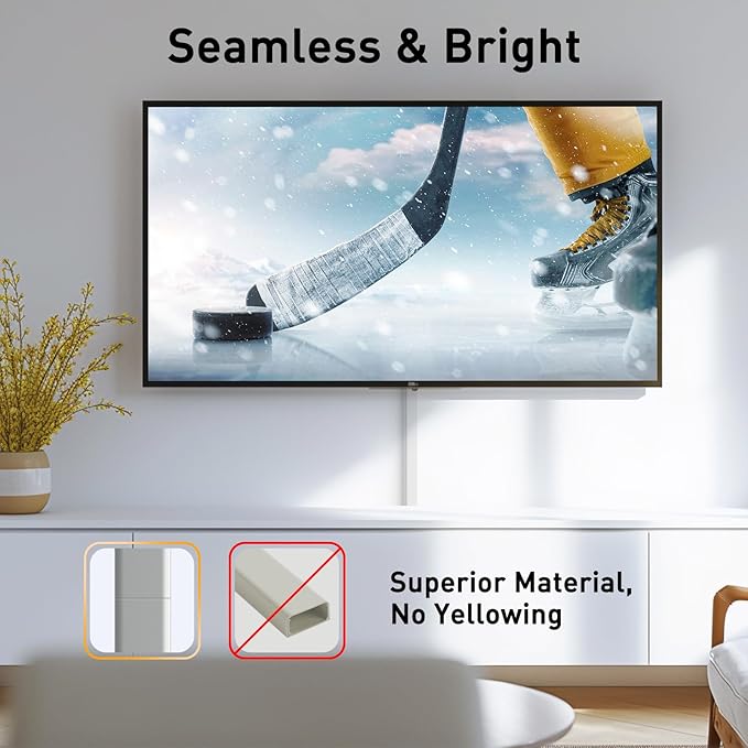 Delamu Cord Hider, 142in Cable Hider, Cord Covers for 2-3 Wires on Wall, Wire Covers for Cords, Wire Hiders for TV on Wall, Easier Setup Cable Cover Cable Management, W0.94 H0.47in, Grey