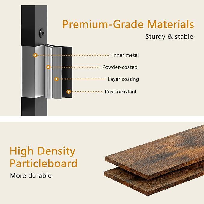 Gewudraw 3-Tier Narrow Ladder Shelf with Drawer, Bathroom Table Stand for Small Space, Narrow Bathroom Standing Shelves with Storage for Living Room Bedroom Kitchen, Organizer Shelf, Rustic Brown