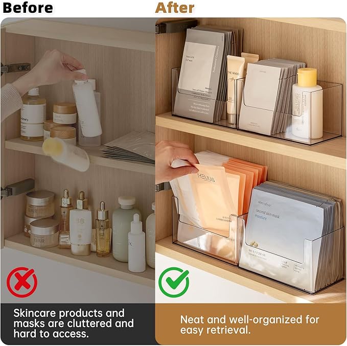 2 Pack Clear Medicine Cabinet Organizer