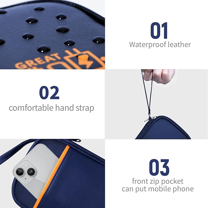 Lcsmaokin Travel Cable Organizer Bag Pouch Electronic Accessories Carry Case Portable Waterproof All-in-One Storage Bag for Cable,Charger, Phone, Hard Drive，SD Card-Navy Blue