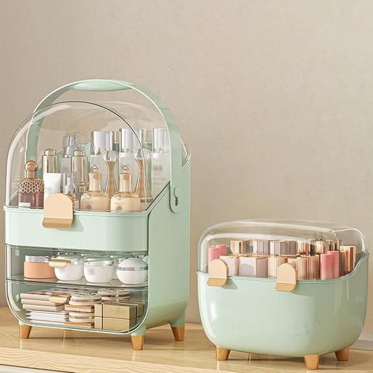 Makeup Organizer Countertop, Green/Lipstick