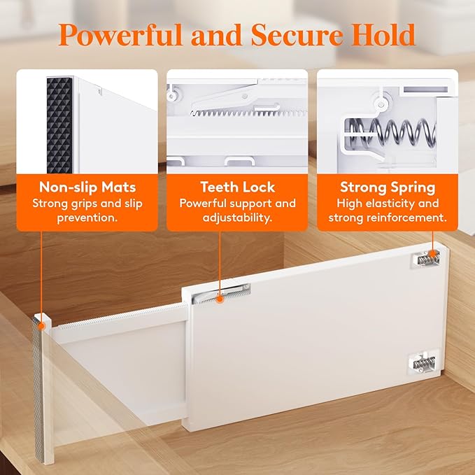 6 Pack 6" High Drawer Dividers 34-56cm/13.5-22" Adjustable Drawer Organizer
