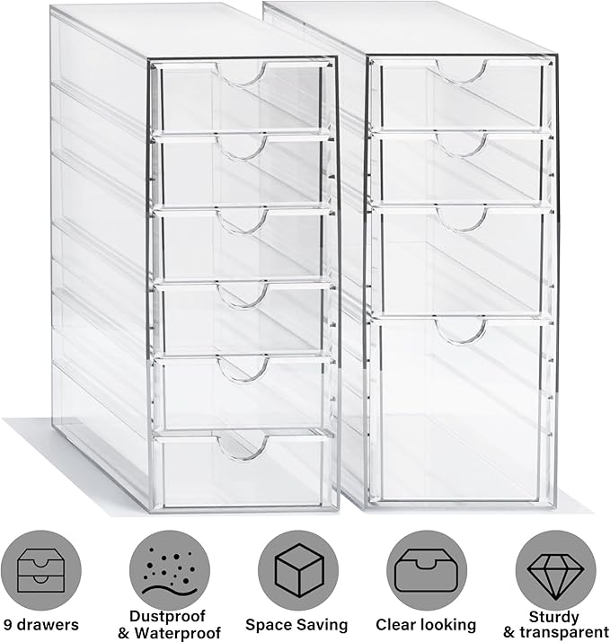 Acrylic Drawer Makeup Organizer with 10 Drawers