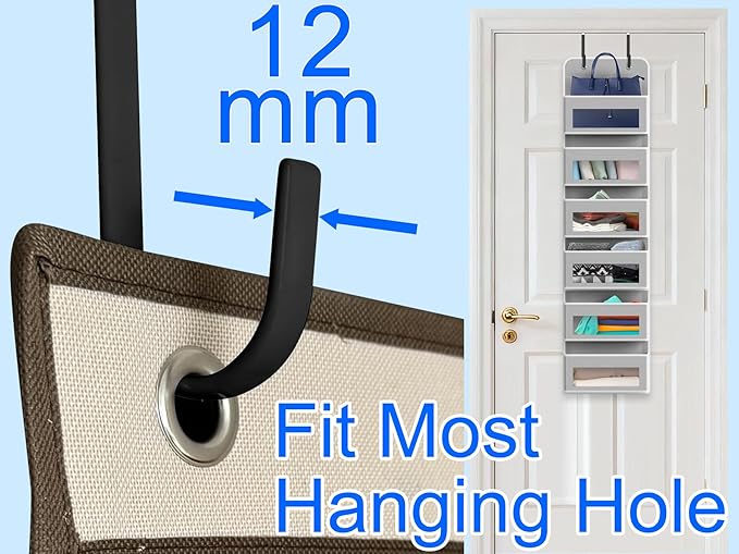 Over the Door Metal Hooks with Plastic Coating 1 Year Returnless Refund 5.5" Fit 0.5" to 1 3/8" Door 4 Pcs Heavy Duty Single Towel Robe Rack Wreath Bathroom Shower Hanger Shoe Organizer Ironing Board