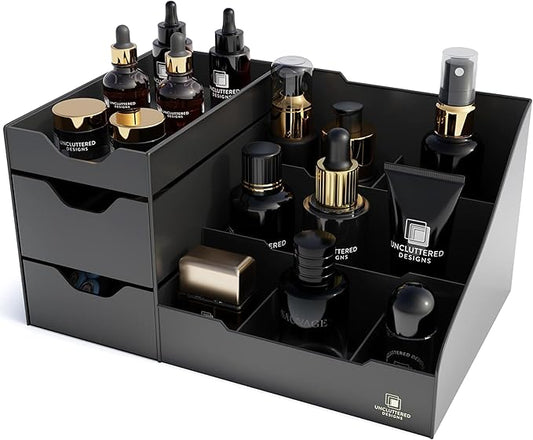 Uncluttered Designs Large Black Vanity Organizer