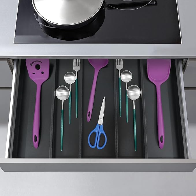 Bamboo Drawer Organizer Kitchen Utensils