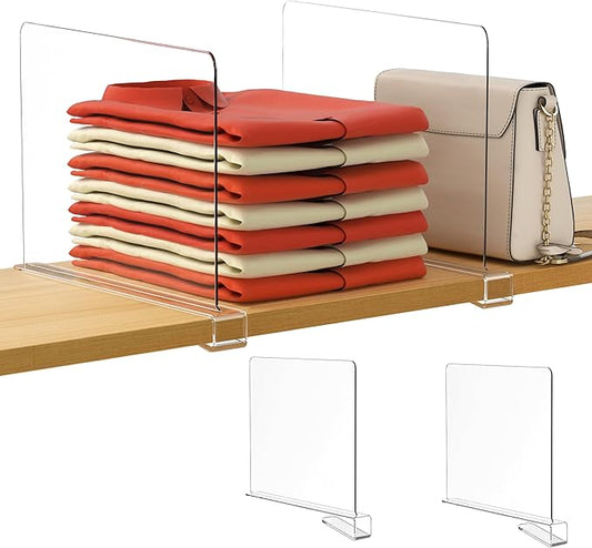 𝟭𝟮 𝗜𝗻𝗰𝗵𝗲𝘀 𝗧𝗮𝗹𝗹 [𝗘𝘅𝘁𝗿𝗮 𝗧𝗮𝗹𝗹 𝗩𝗲𝗿𝘀𝗶𝗼𝗻] Clear Shelf Dividers
