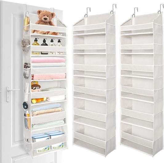 2 Pack Over The Door Organizer with 6 Large Pockets 12 Side Pockets