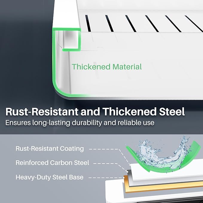 Pull out Cabinet Organizer, Wider Expandable(14"-24") Heavy Duty Slide out Drawers Fixed with Adhesive Nano Film for Pots, Roll out Shelf Storage for Kitchen Cabinet Organization(White-2pcs)(3 Rails)
