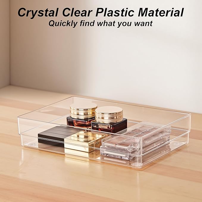 7-Piece Drawer Organizer with Non-Slip Silicone Pads