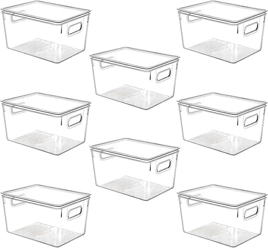 Clear Plastic Stackable Storage Bins with Lids