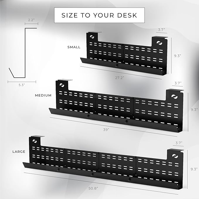 Under Desk Cable Management Tray and Computer Cord Raceway