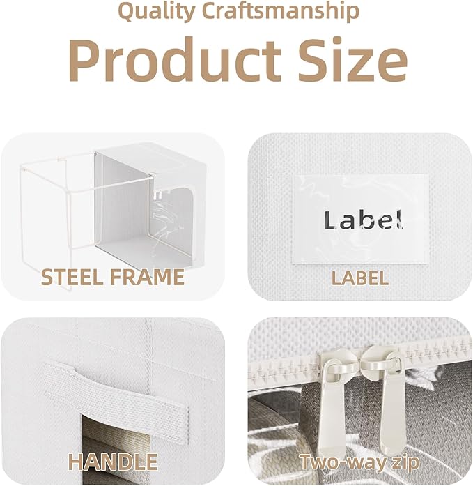 8 Pack Clothes Storage Bins, 16.5x12.2x12.2 inch)