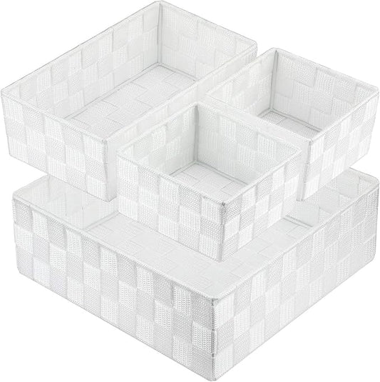 Woven Storage Box Cube Basket Bin Container Tote Organizer Divider for Drawer