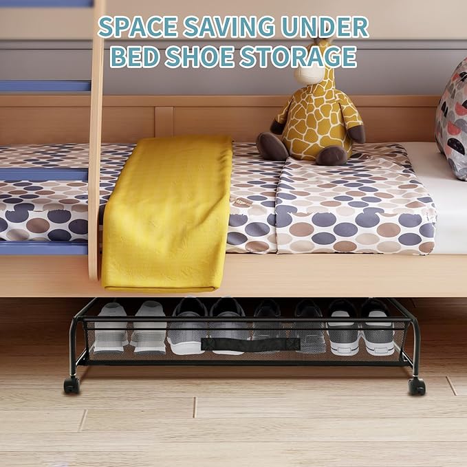 Under Bed Shoe Storage with Wheels, 2 Packs