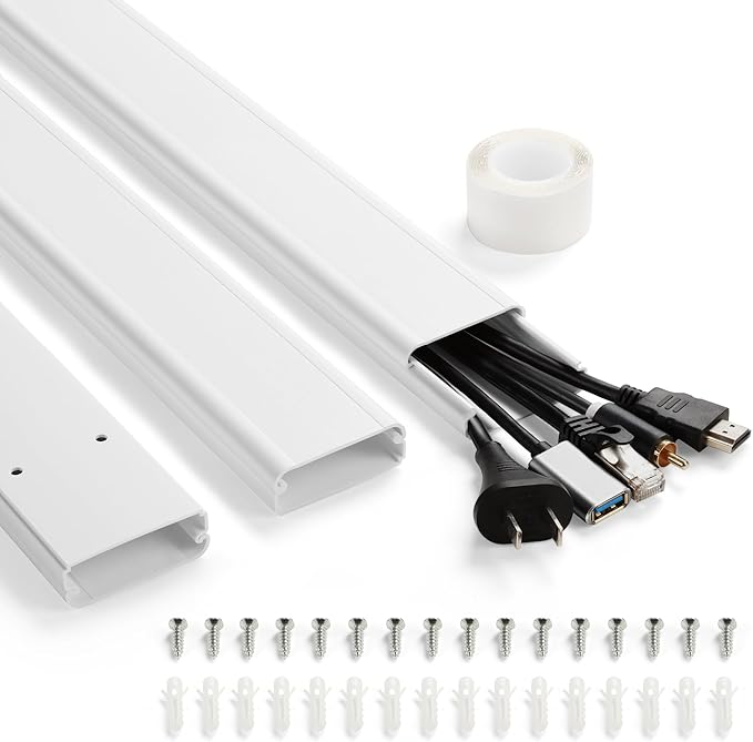 47in TV Cord Hider, YCLYC Cord Hider for Wall Mount TV, Large Cable Hider, White
