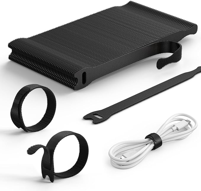 60PCS Reusable Cable Ties, Upgraded Tapered Tail for Effortless Threading