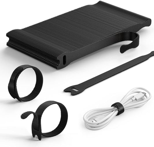 60PCS Reusable Cable Ties, Upgraded Tapered Tail for Effortless Threading