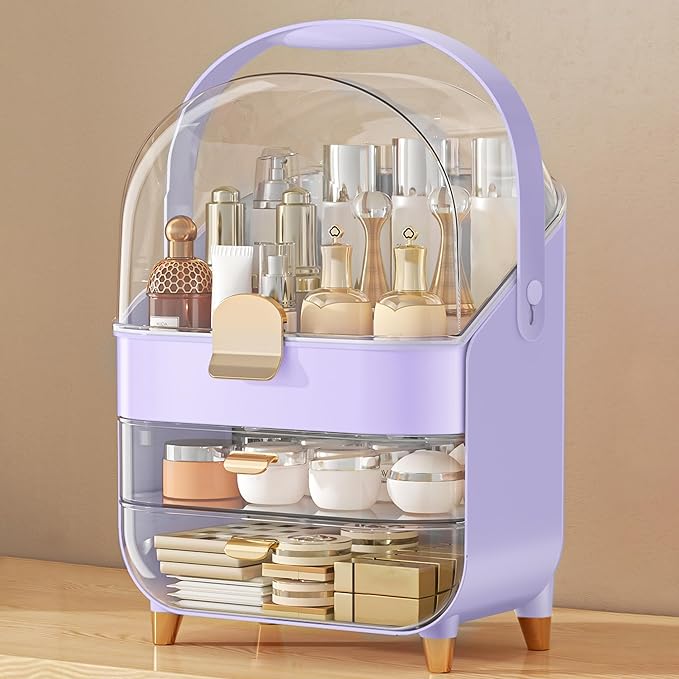 Anylady Makeup Organizer Countertop, Skincare Holder Bathroom Counter Organizer, Storage Box Cosmetic Display Cases, Teen Girl Gifts Make up Organizers for Vanity, Dresser